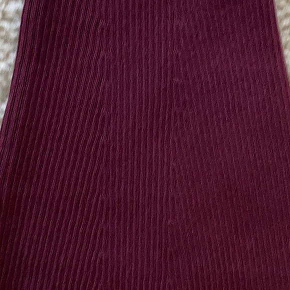Wine Color Flare Sleeve Ribbed Knit Top - Picture 10 of 11